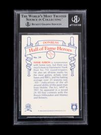 A 1983 Donruss Hall of Fame Heroes Hank Aaron Signed Autograph Baseball Card No. 34 (Beckett Authentication Services BAS Certified)