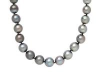 CULTURED TAHITIAN PEARL AND DIAMOND NECKLACE