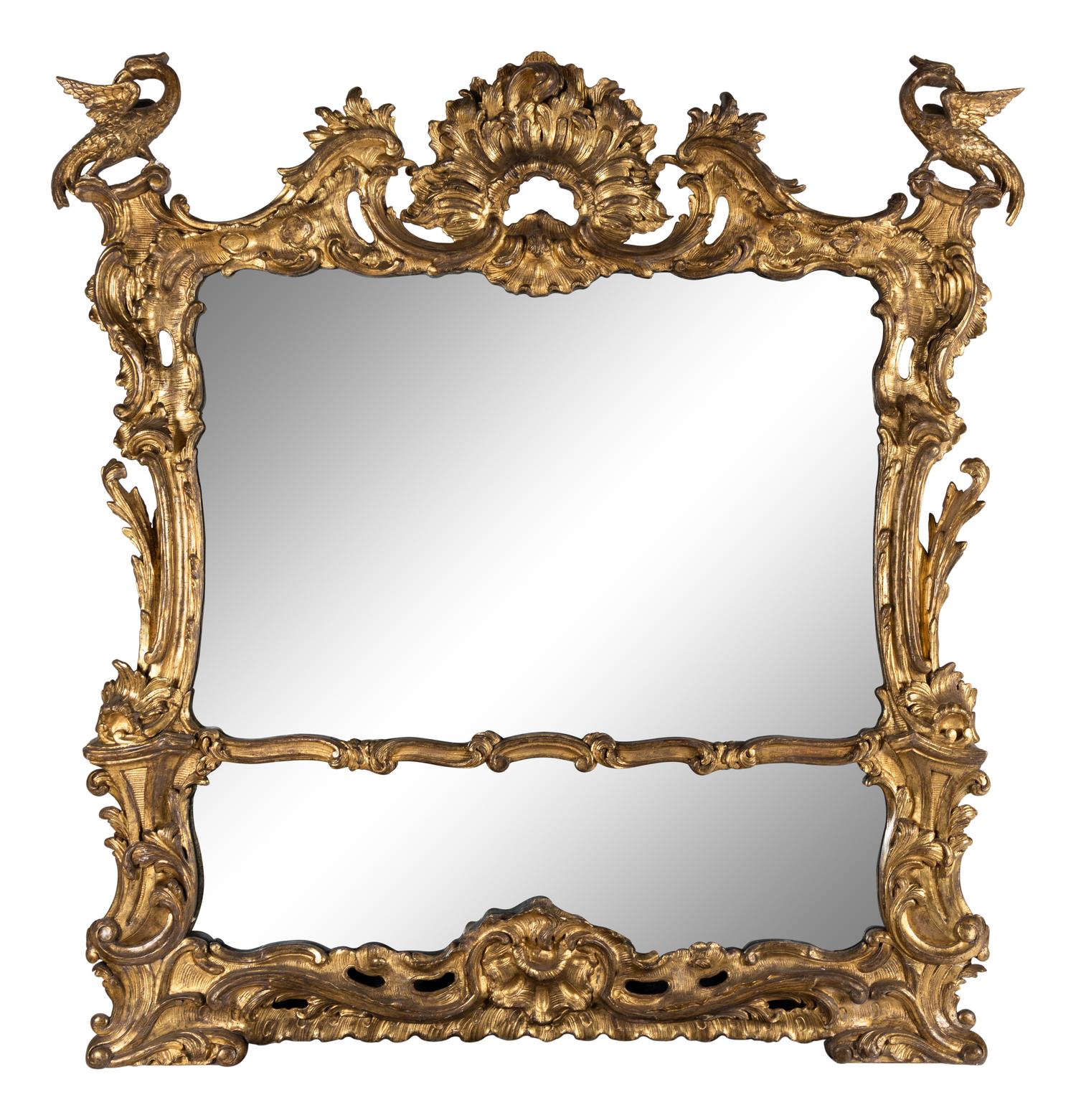 A George II Giltwood Overmantel Mirror