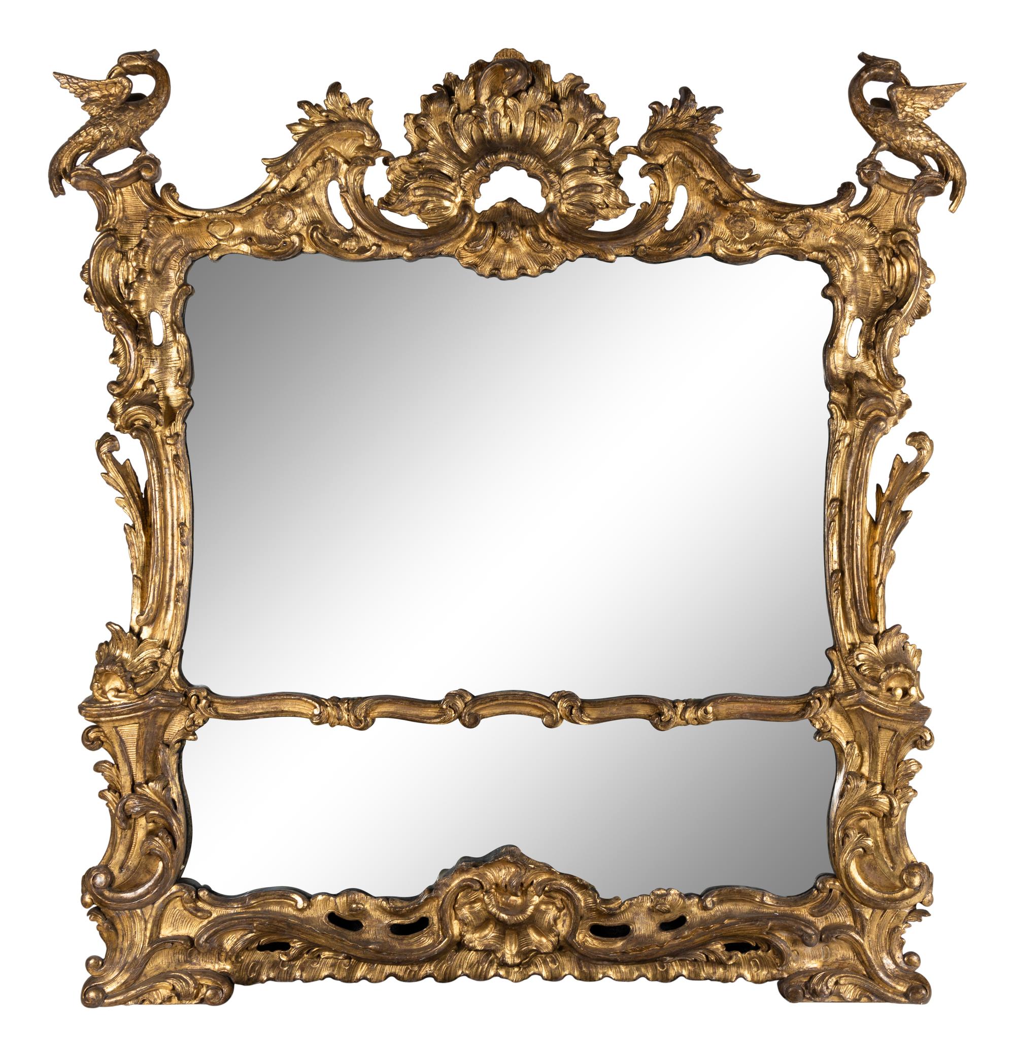 A George II Giltwood Overmantel Mirror