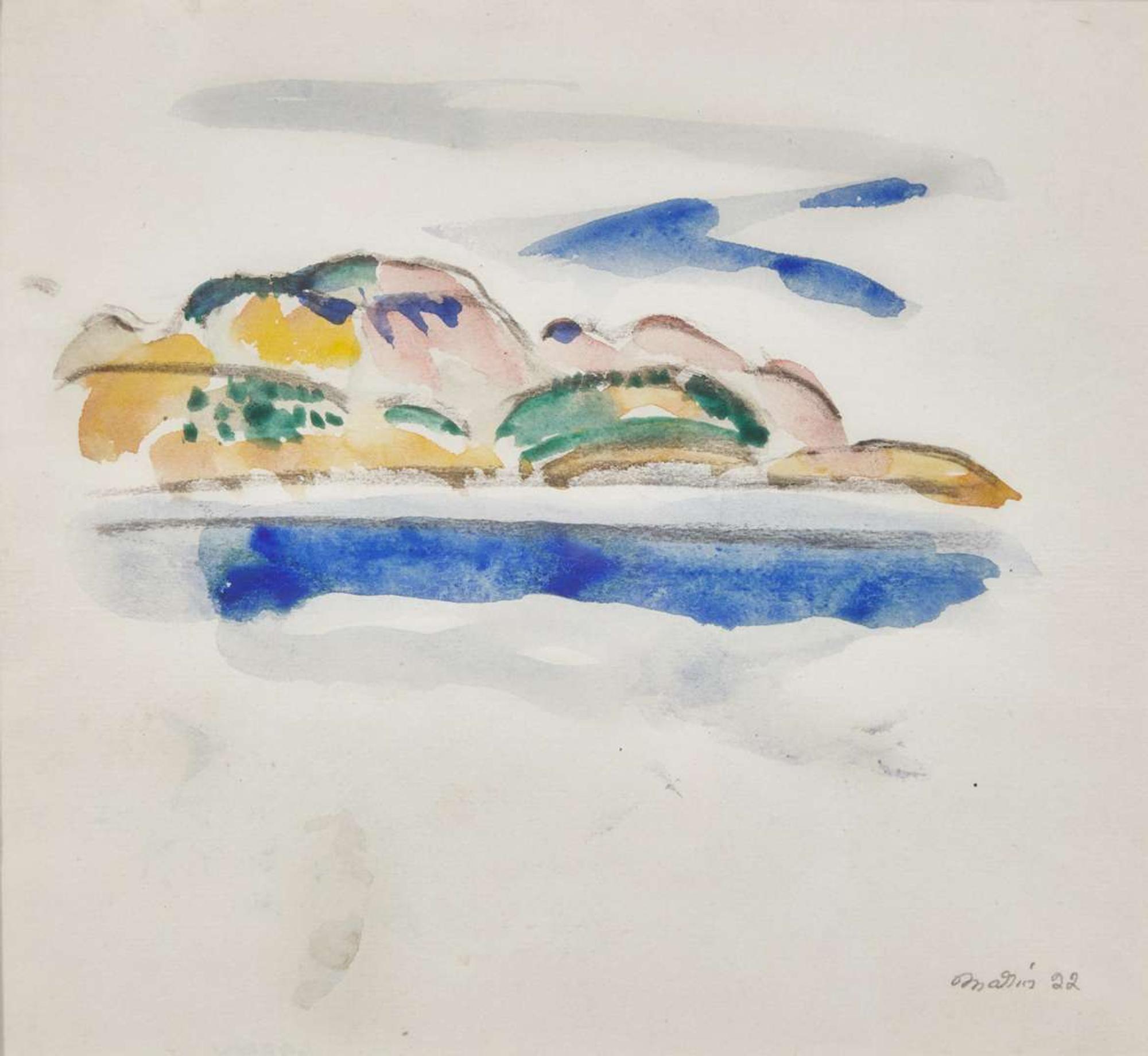 John Marin (American, 1870-1953) - Mount Desert Minute Drawing