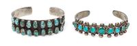 A Collection of Silver and Turquoise Cuff Bracelets, 54.30 dwts.