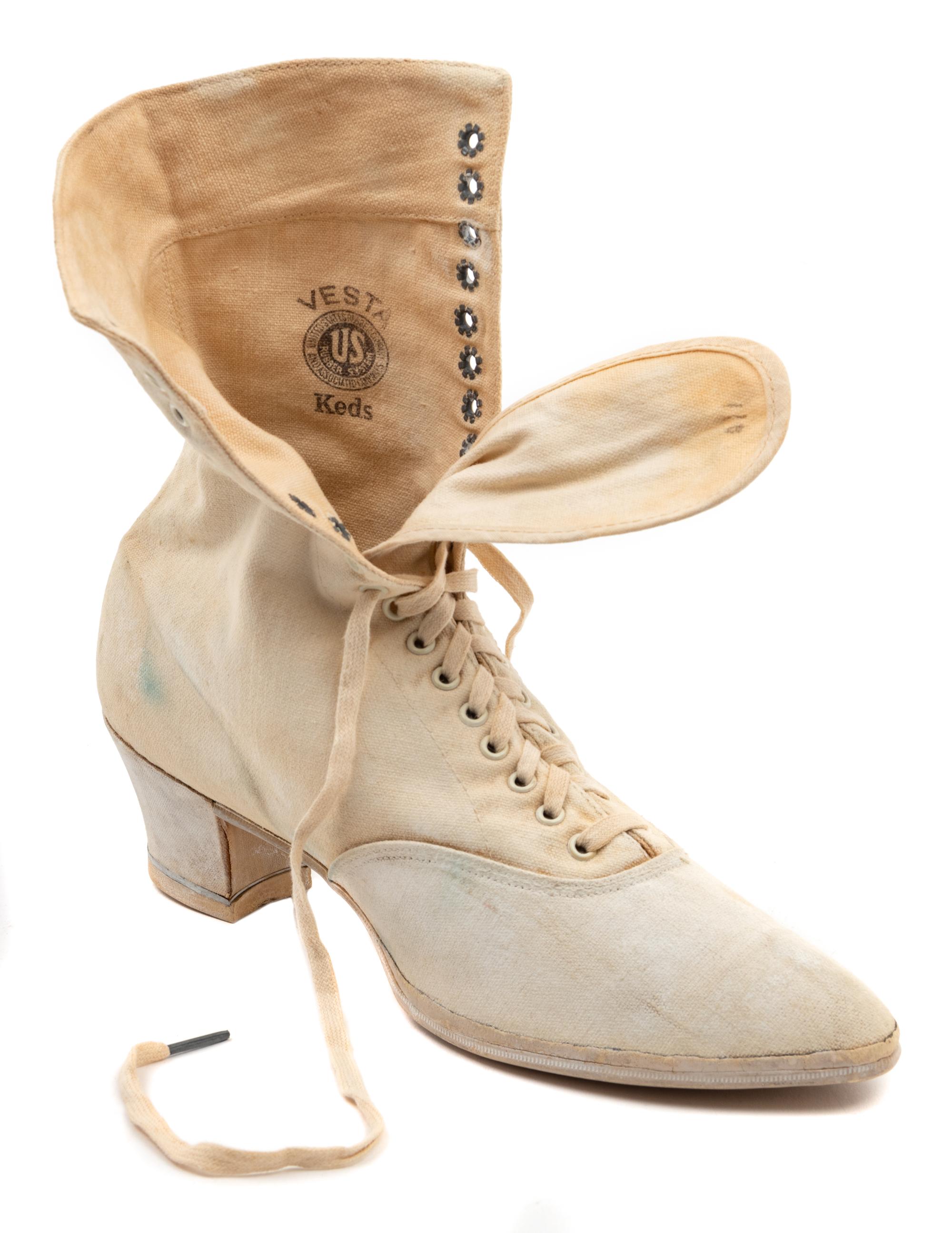 Two Pairs of Early Women's Sportswear Boots, Including Keds, c.1920