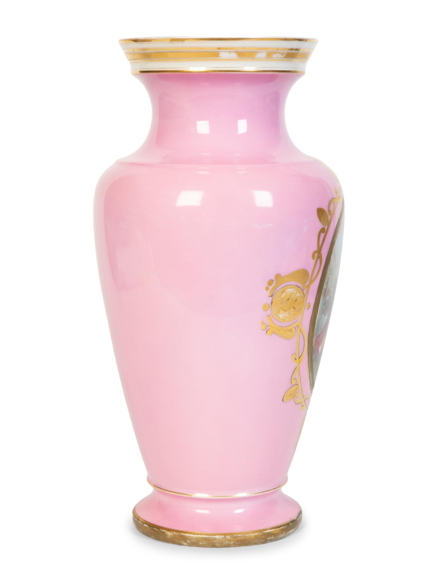Two Continental Painted and Gilded Porcelain Vases