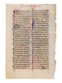 5 remarkable leaves illuminated from the late 13th to the late 15th century in France and England.
