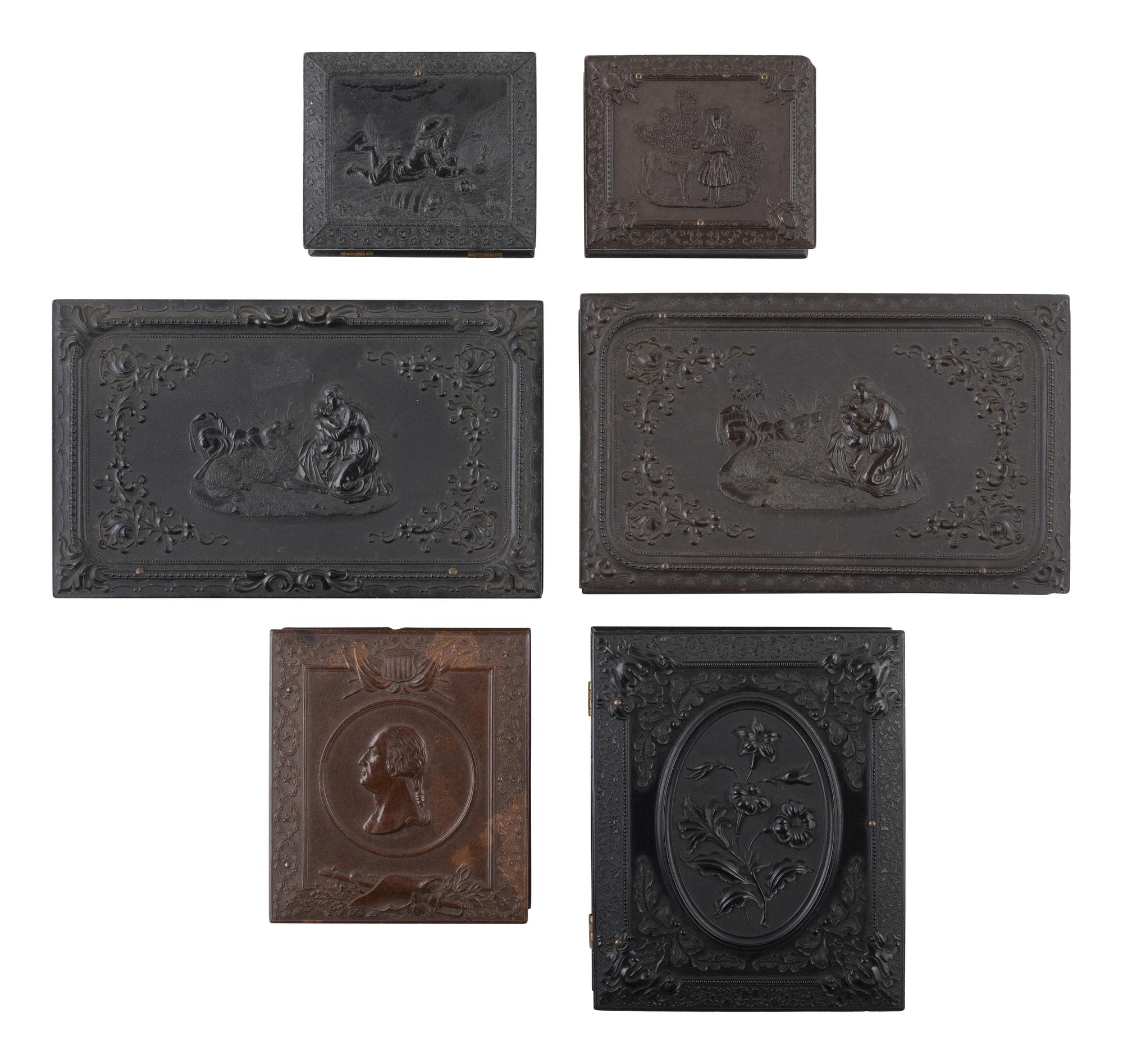 [EARLY PHOTOGRAPHY]. 25 assorted Union cases with figural and floral designs.