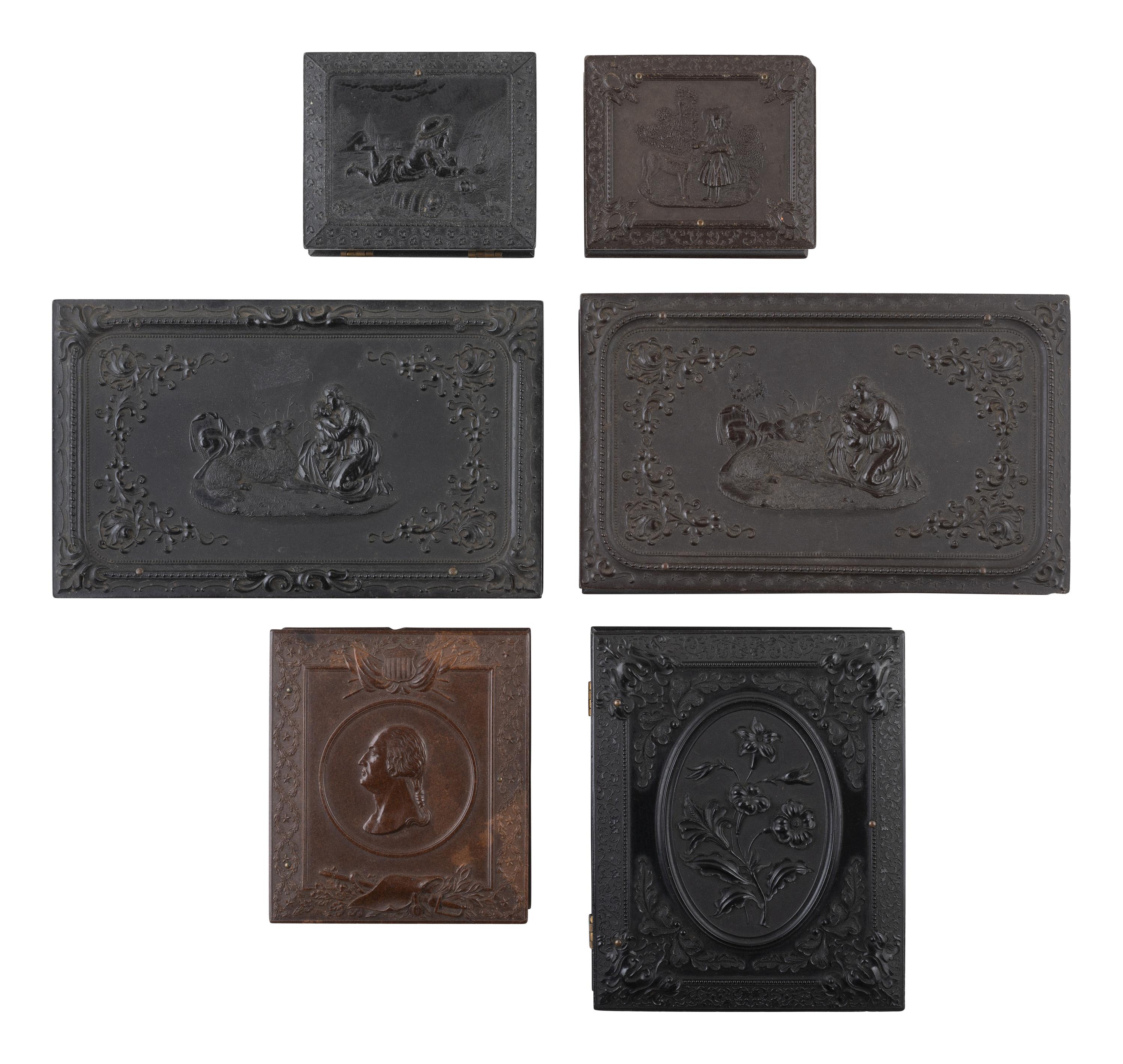 [EARLY PHOTOGRAPHY]. 25 assorted Union cases with figural and floral designs.