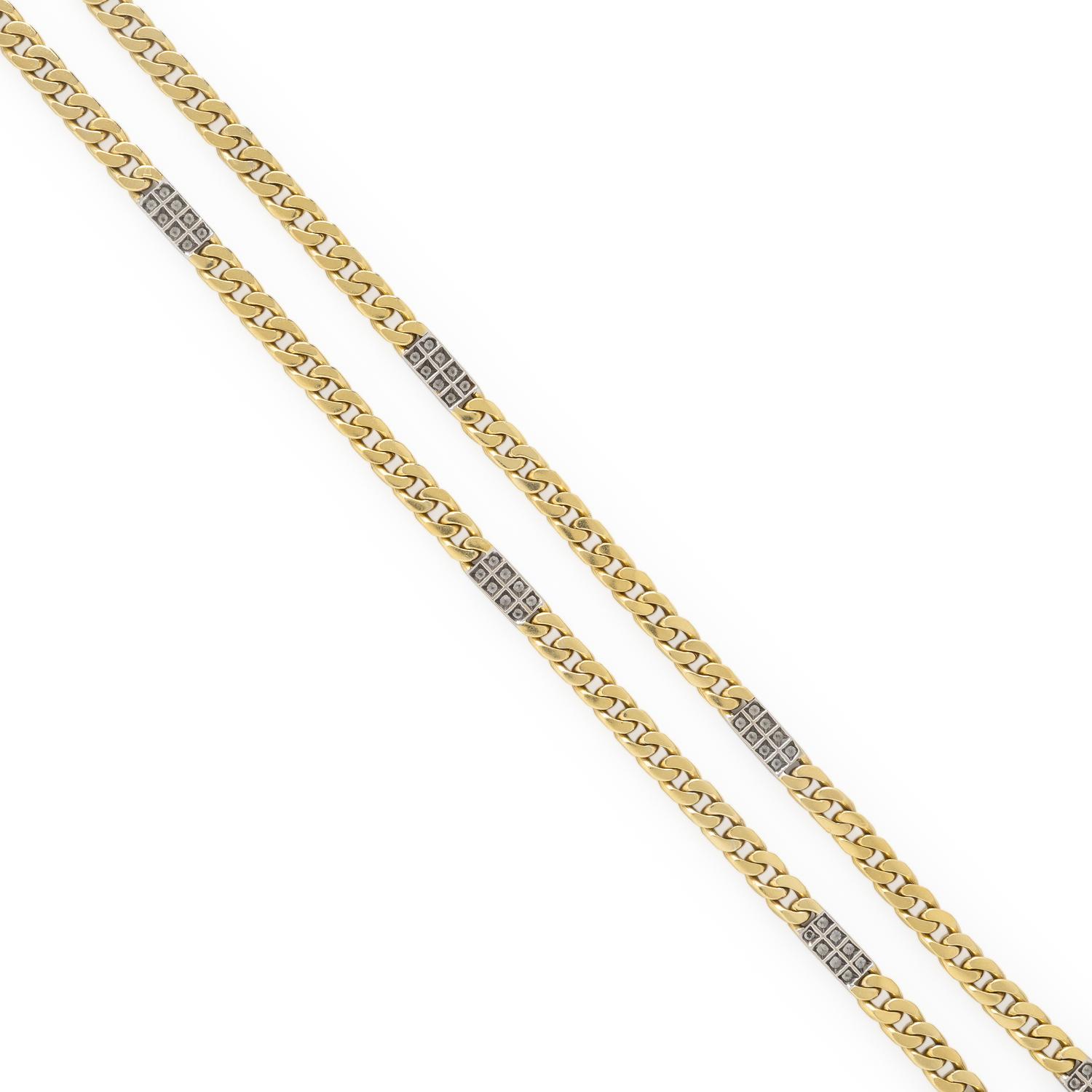 Yellow Gold and Diamond Chain Necklace