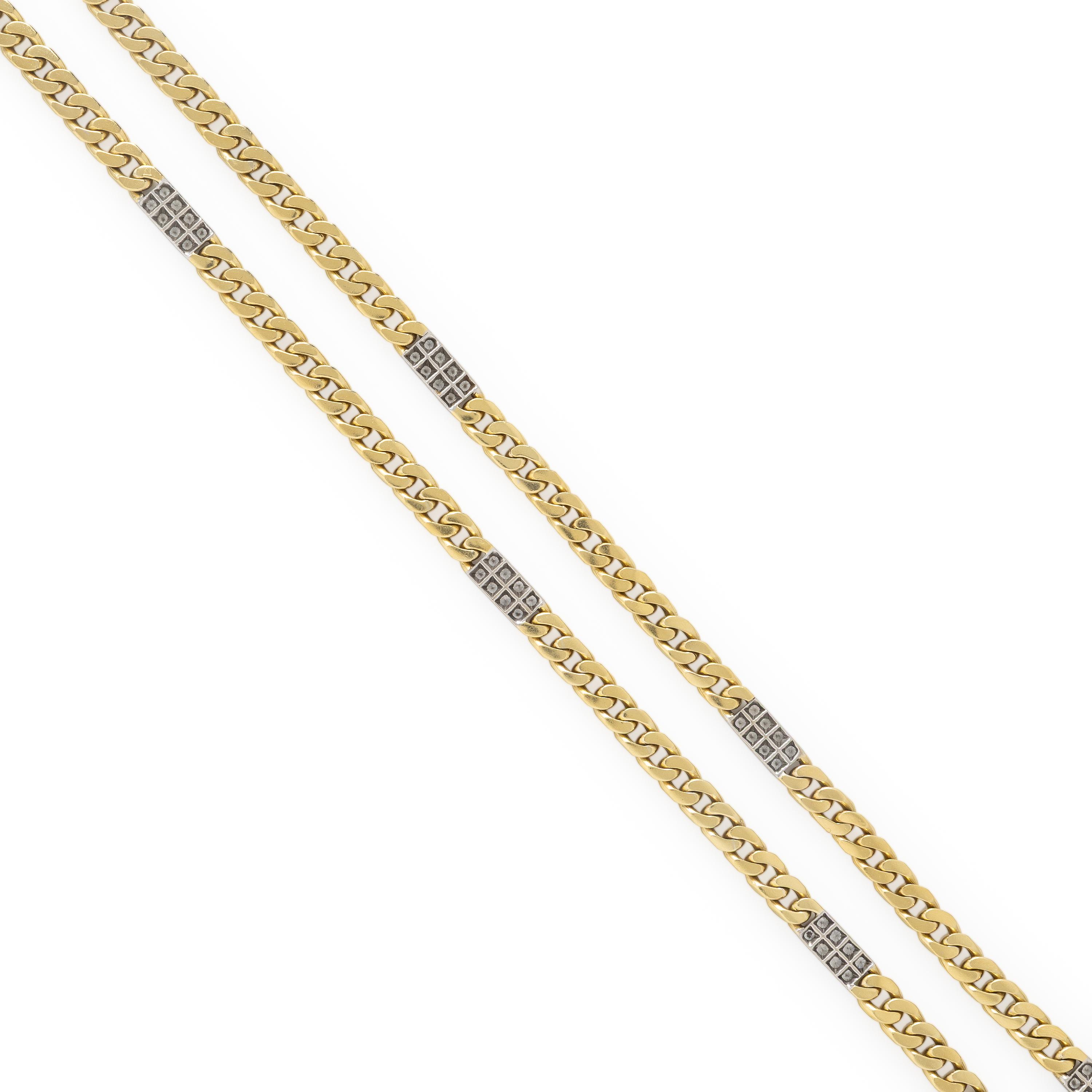 Yellow Gold and Diamond Chain Necklace