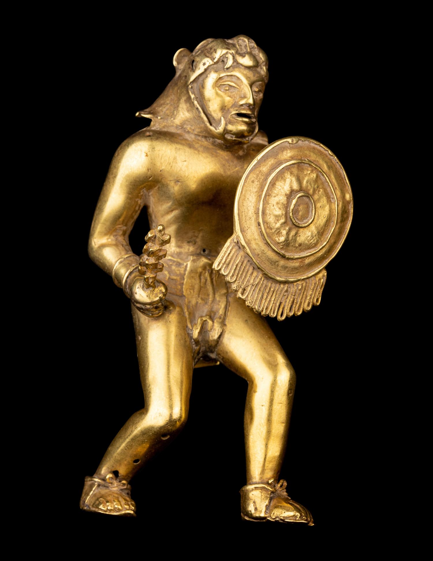 An Aztec Style Gold Jaguar Warrior
