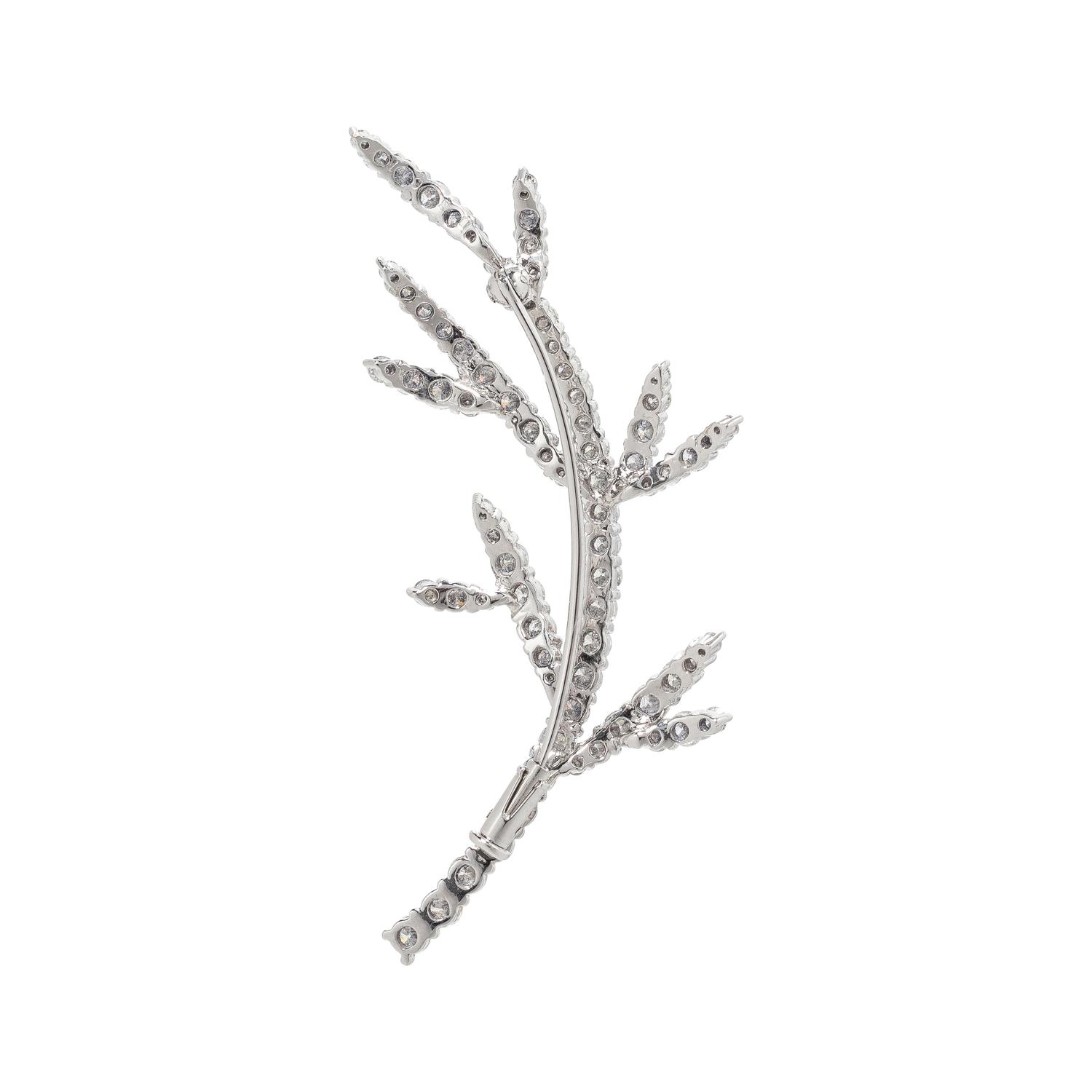 DIAMOND BRANCH MOTIF BROOCH
