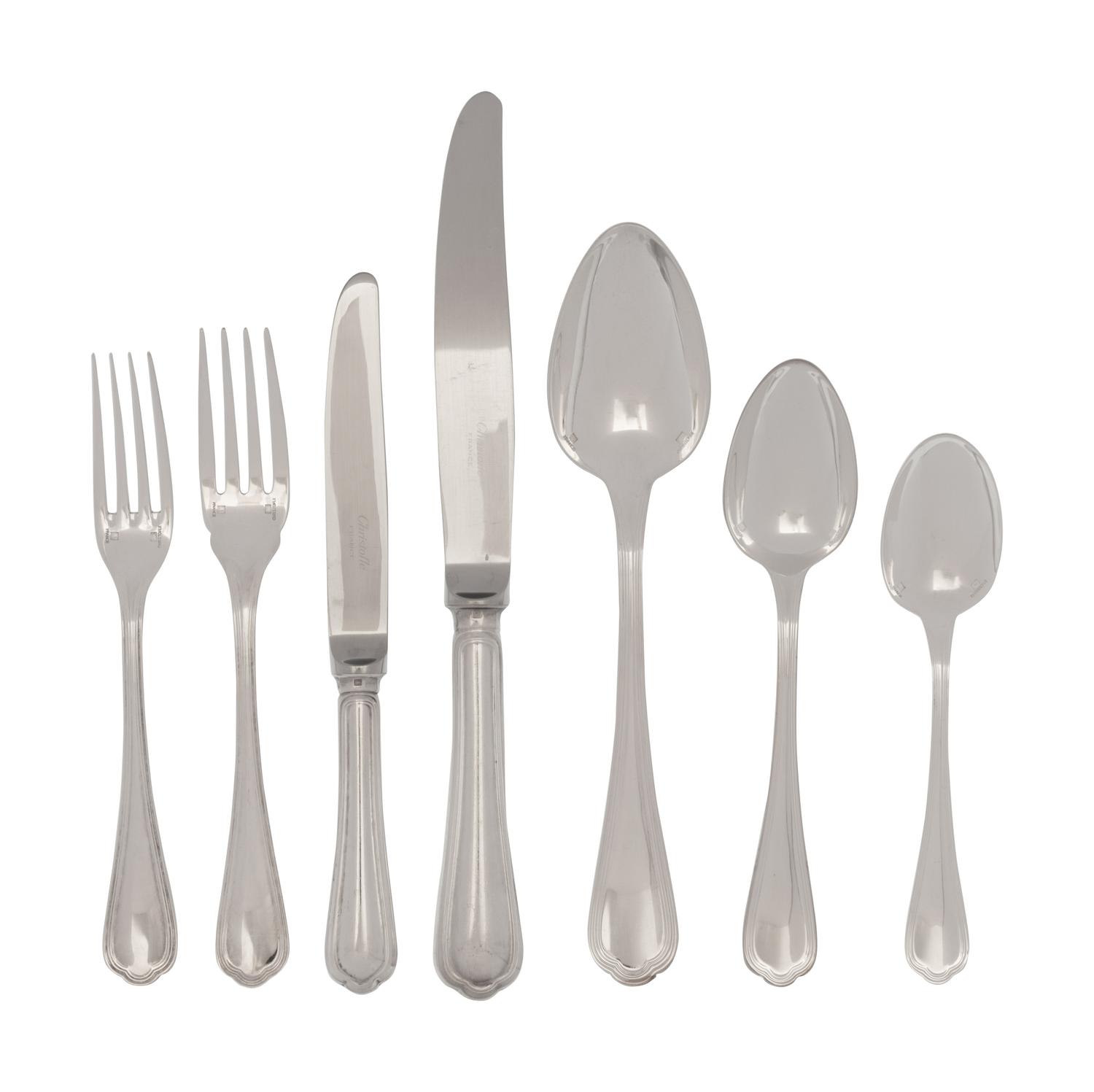 A Christofle Spatours Silver-Plate Flatware Service