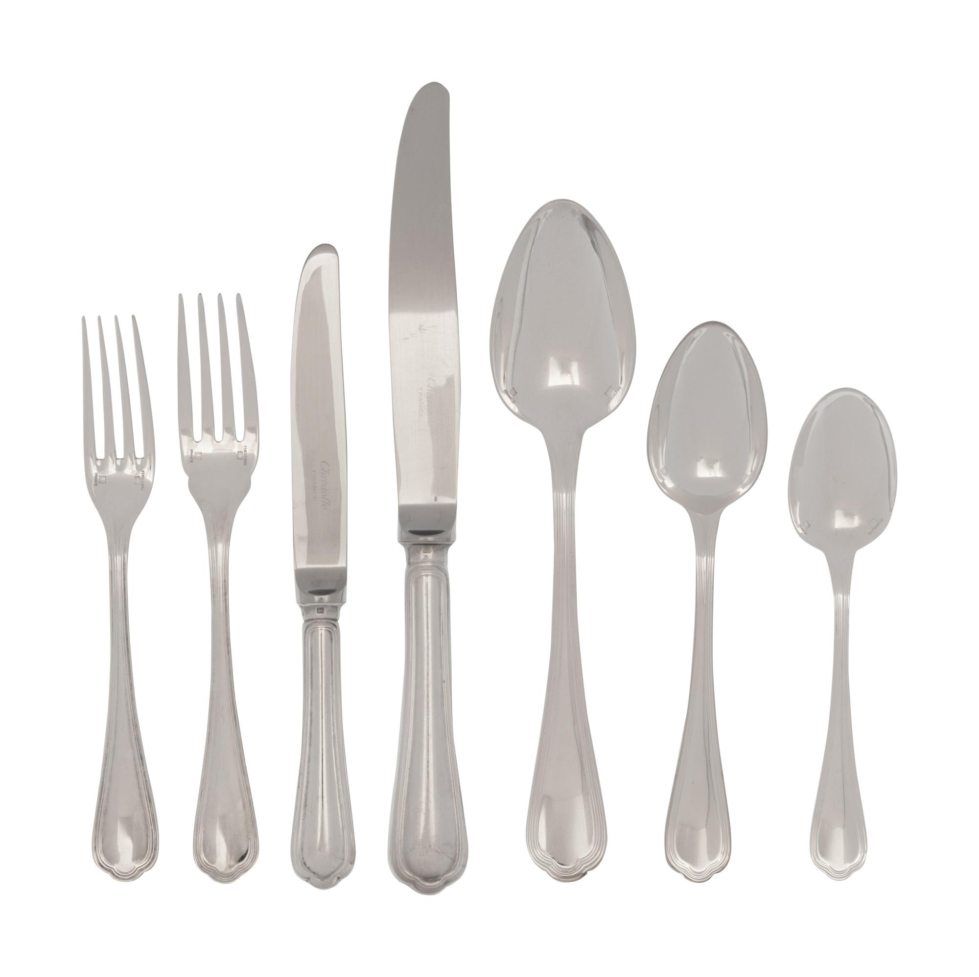 A Christofle Spatours Silver-Plate Flatware Service