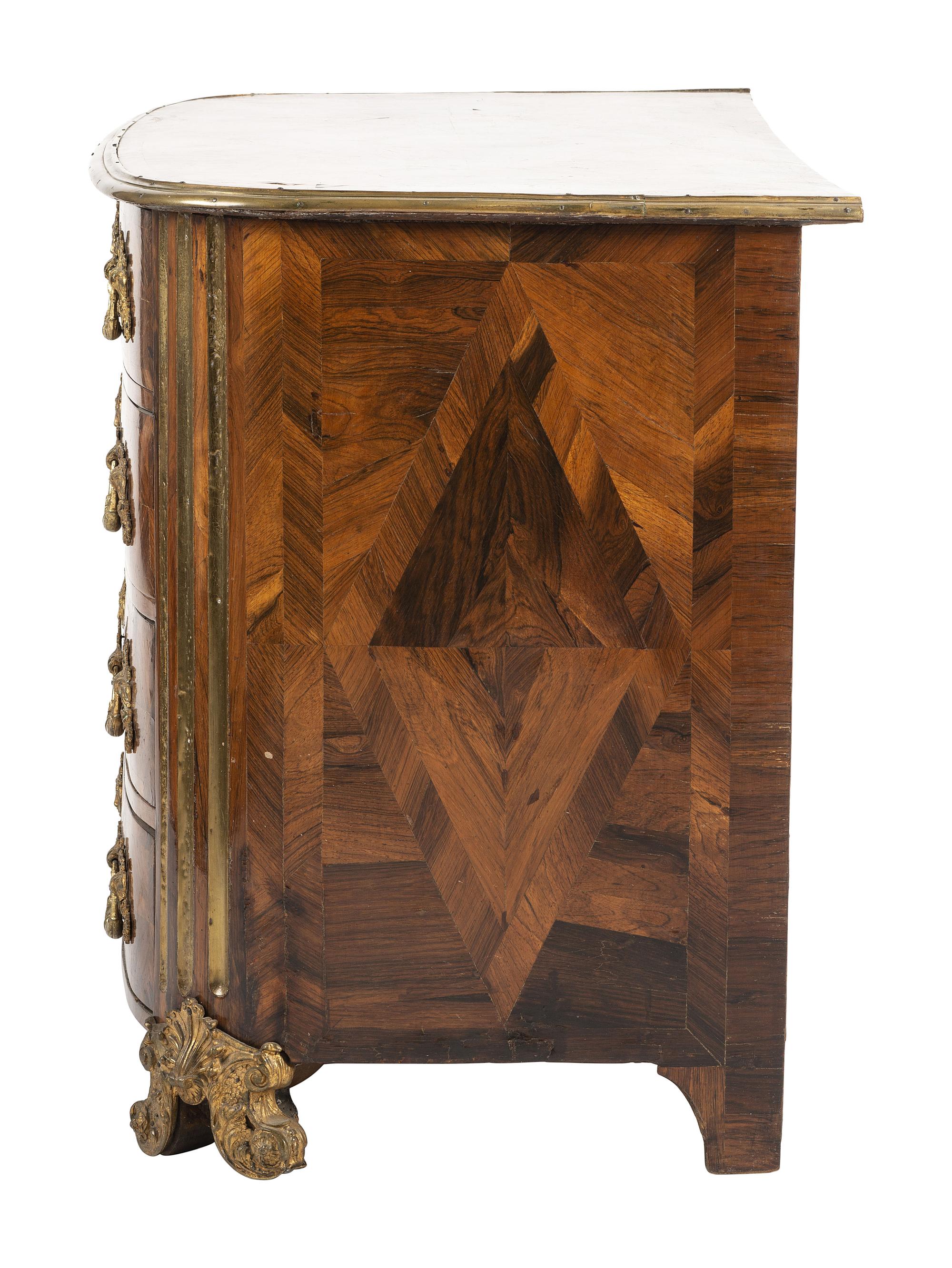 A Régence Kingwood and Tulipwood Commode
