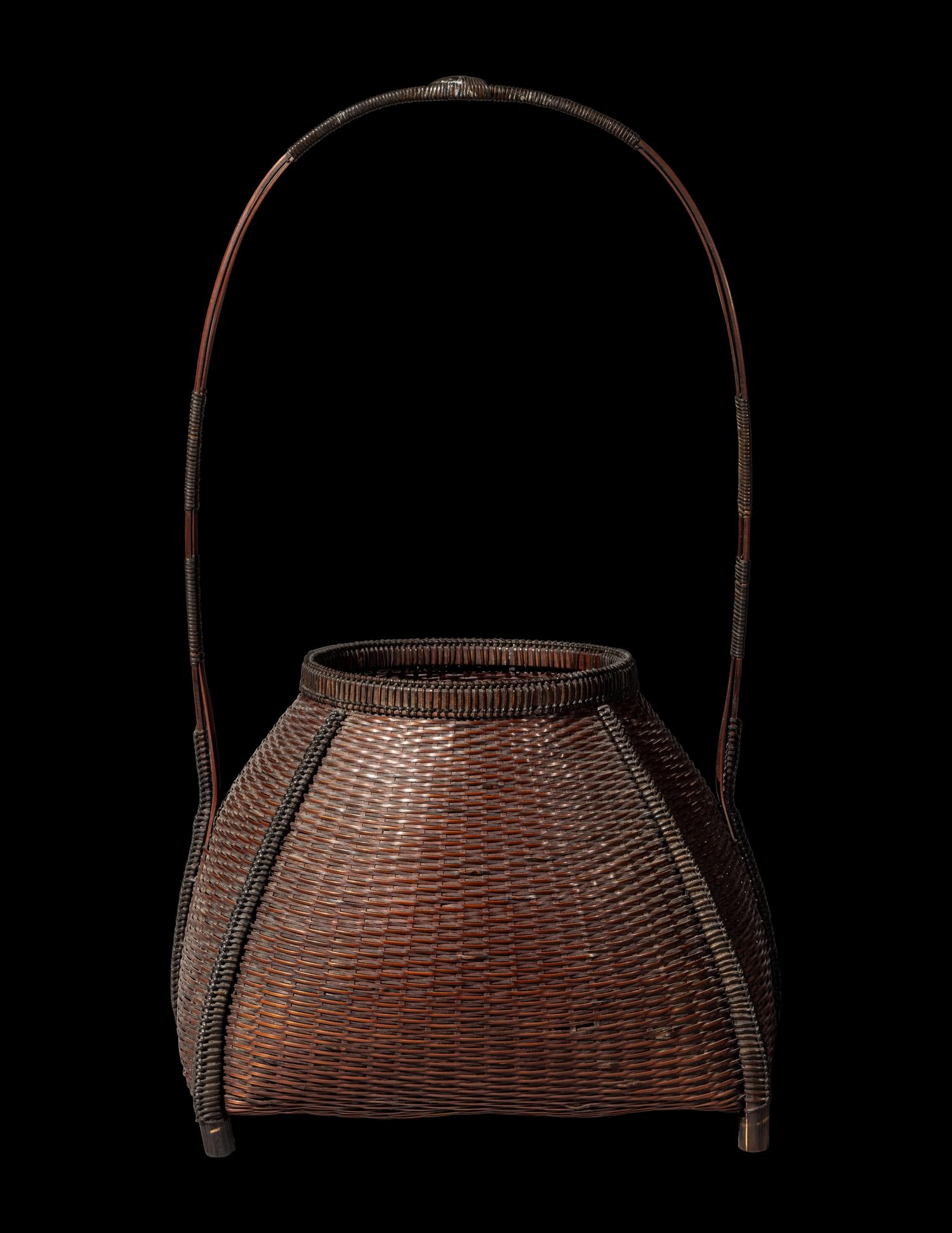 A Japanese Ikebana Bamboo Basket