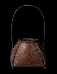 A Japanese Ikebana Bamboo Basket