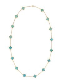 TREATED TURQUOISE AND YELLOW GOLD NECKLACE