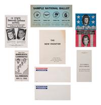 [KENNEDY, John F. (1917-1963)]. A large group of campaign ephemera, including: