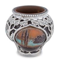 A French Silvered Metal Mounted Cameo Glass Bowl