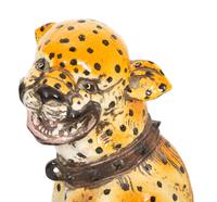 An Italian Glazed Terracotta Seated Leopard