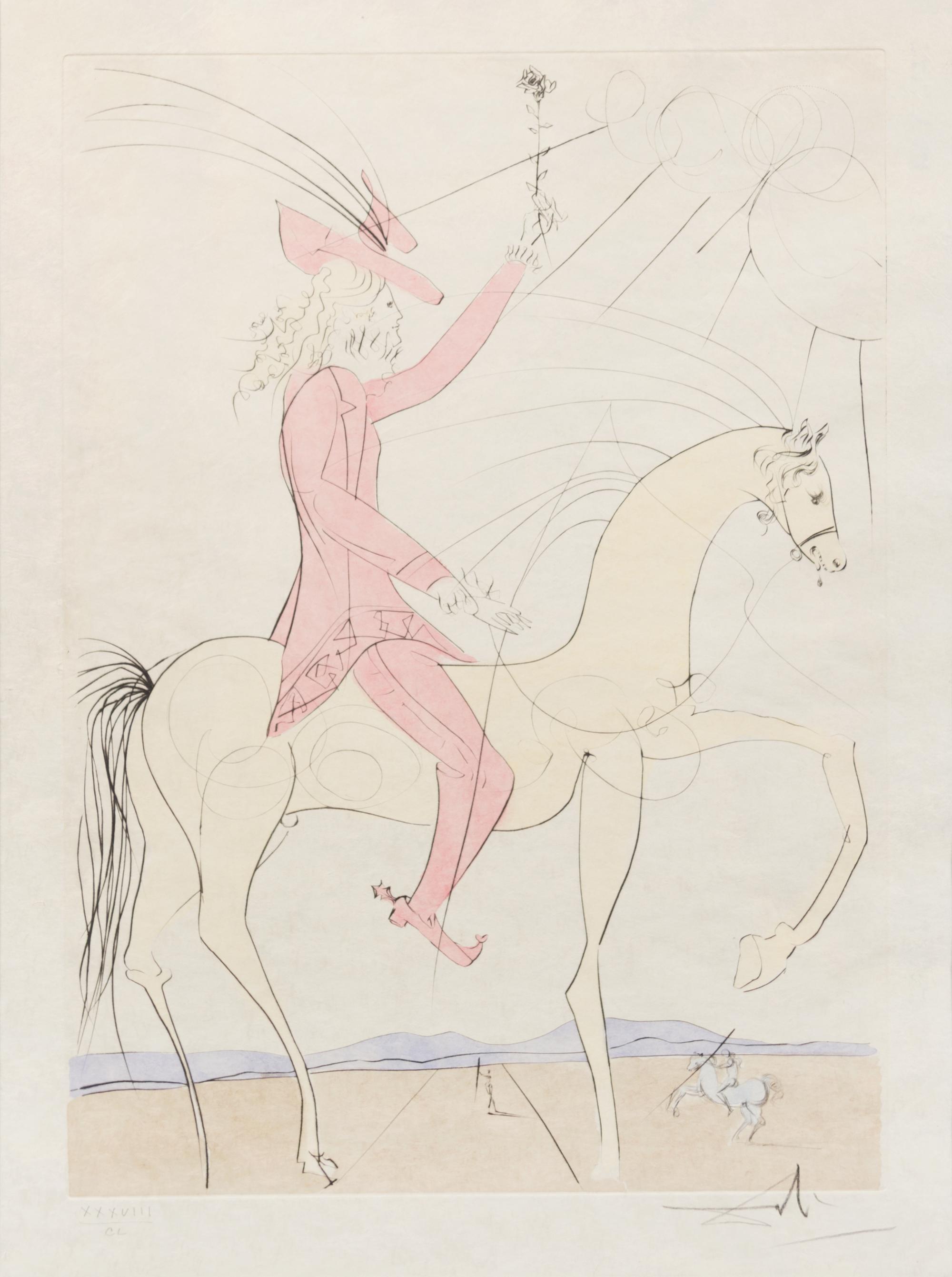 Salvador Dali, (Spanish, 1904-1989), Amazone and Cavalier a la rose, 1973