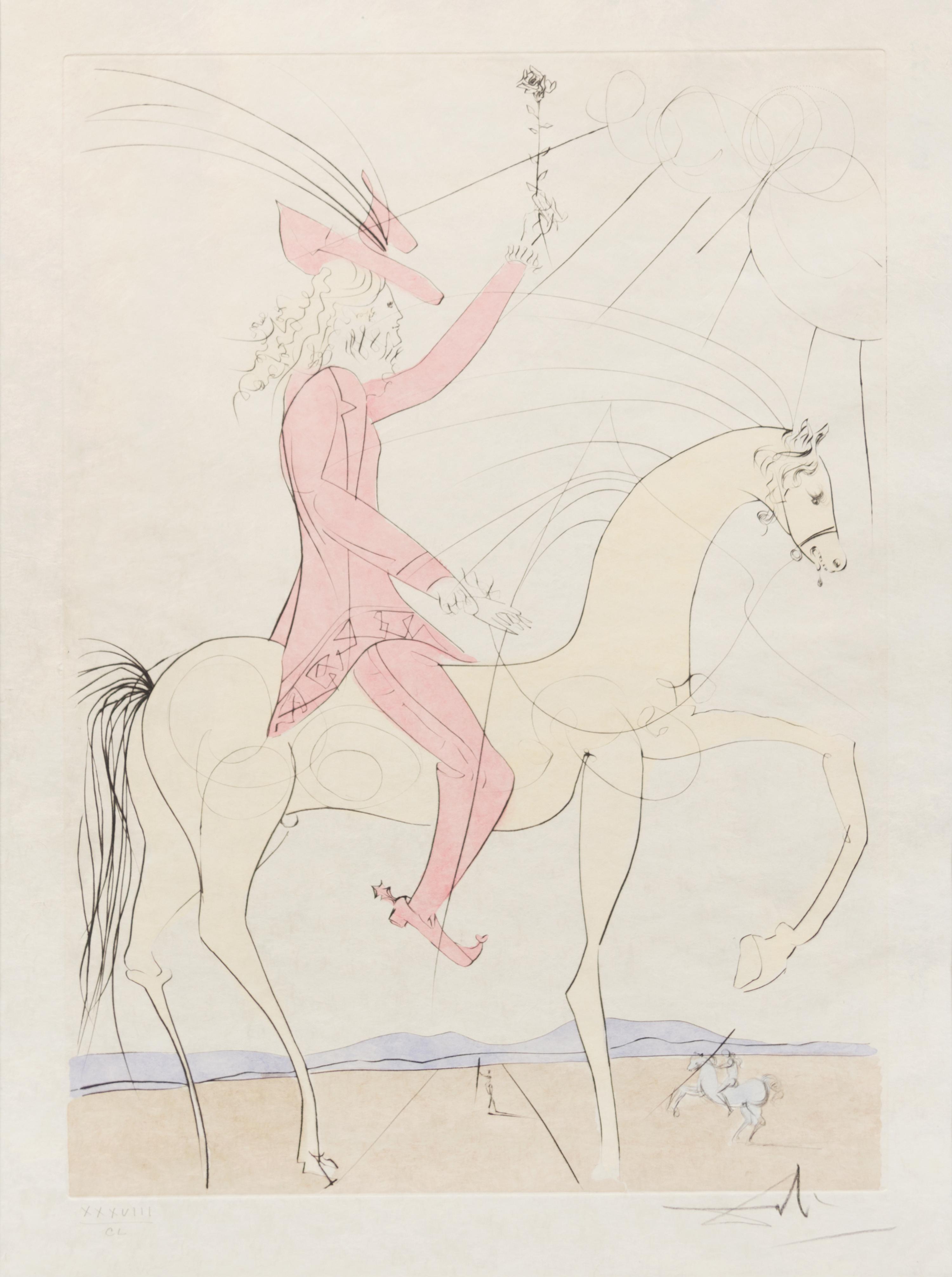 Salvador Dali, (Spanish, 1904-1989), Amazone and Cavalier a la rose, 1973
