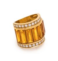 CITRINE AND DIAMOND RING