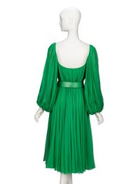 Galanos, Green Chiffon Cocktail Dress