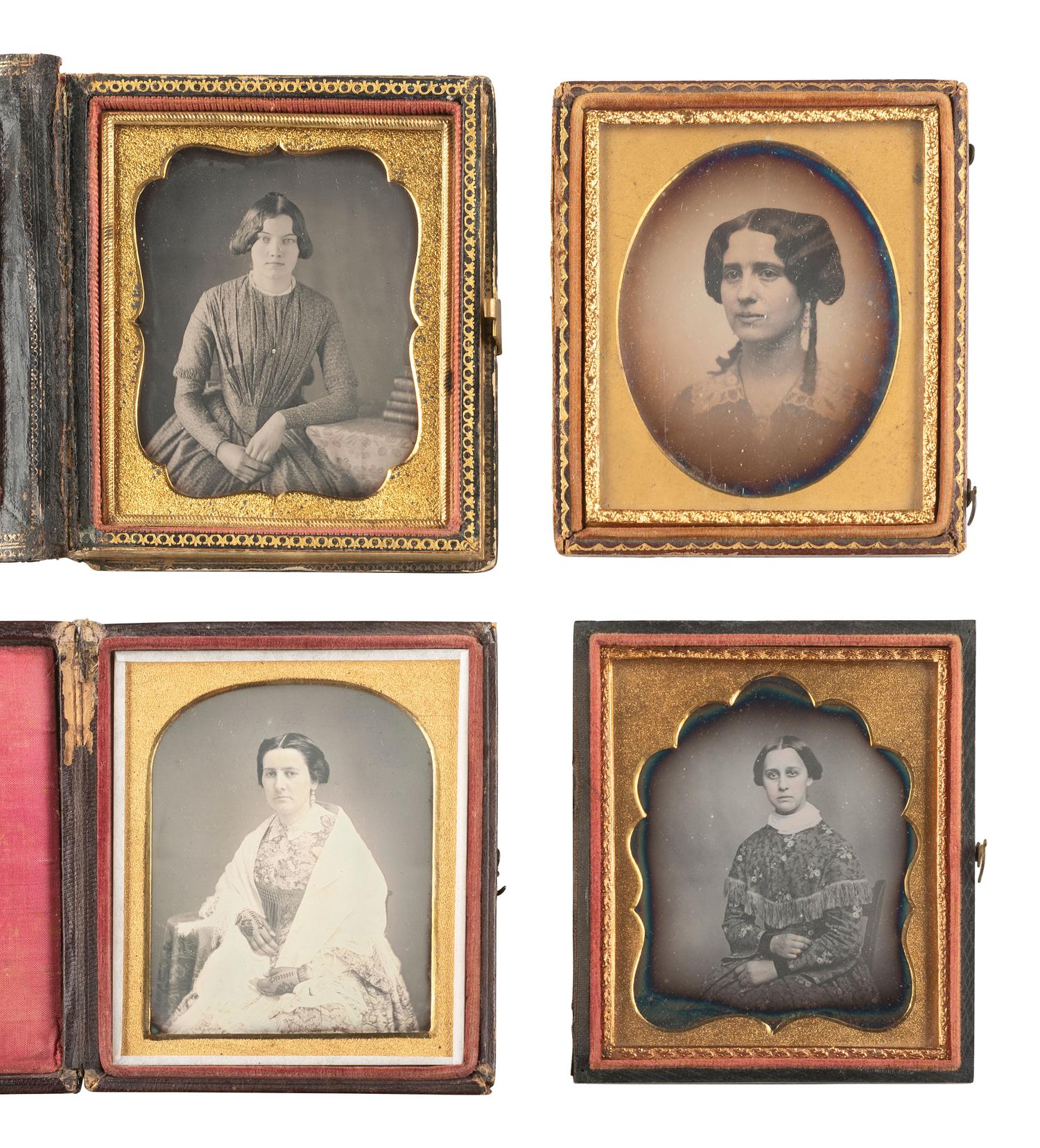 [EARLY PHOTOGRAPHY]. 22 sixth plate daguerreotypes of lovely young women.