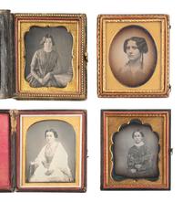 [EARLY PHOTOGRAPHY]. 22 sixth plate daguerreotypes of lovely young women.