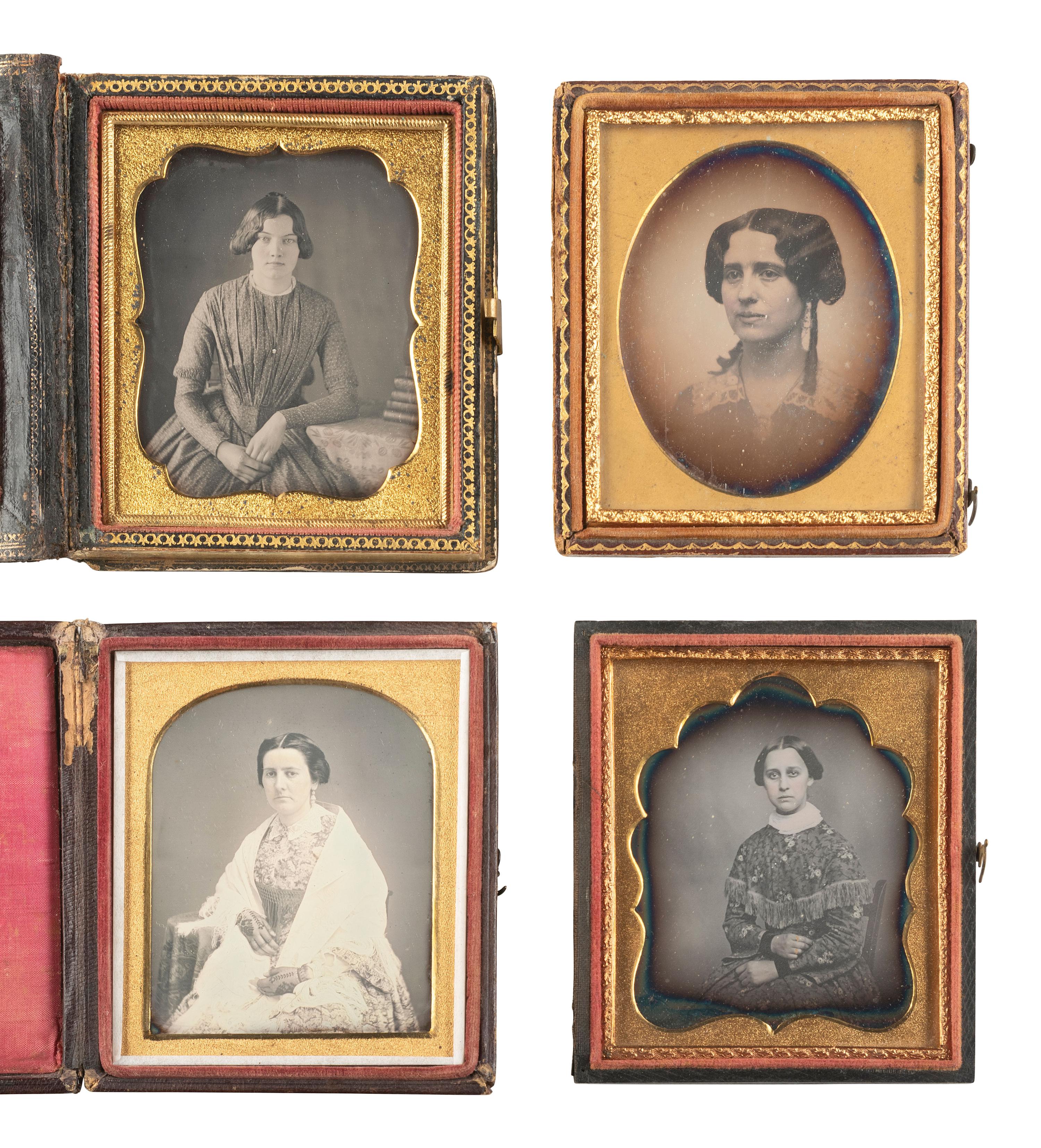 [EARLY PHOTOGRAPHY]. 22 sixth plate daguerreotypes of lovely young women.