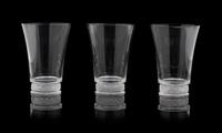 A Set of Ten Lalique Molded Glass Tumblers, Reims Height 4 7/8 inches. — MODEL 6786, CIRCA 1942