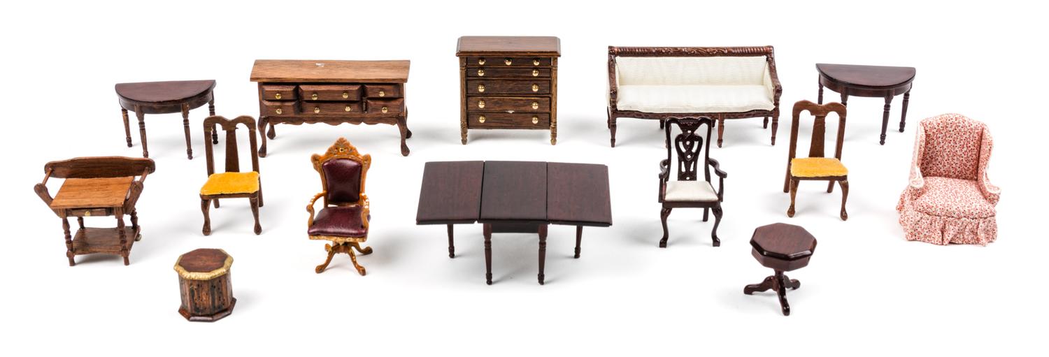 A Group of Fourteen Furniture Articles Height of tallest 2 inches. — Various Makers