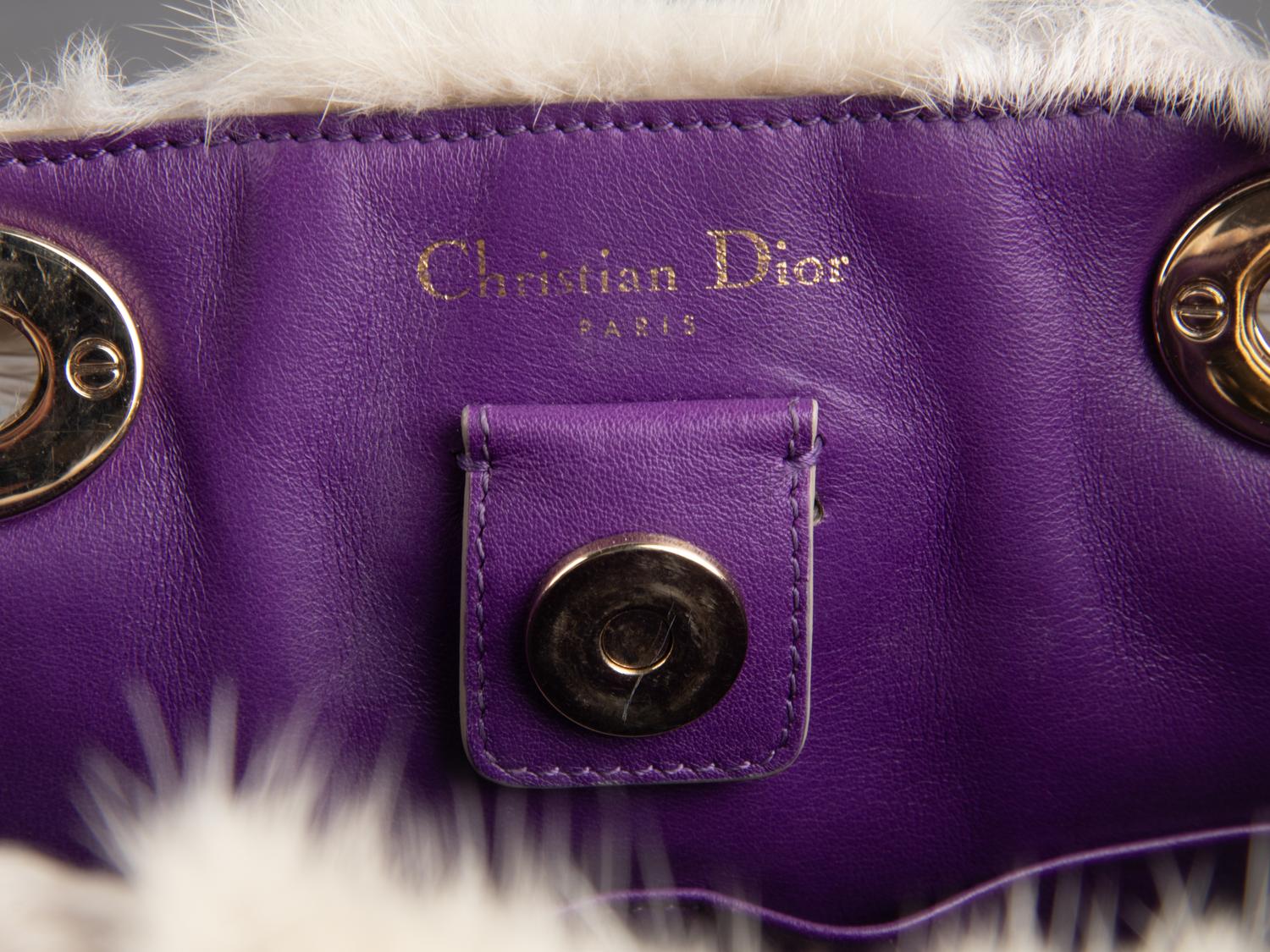 Christian Dior Curly Lamb and Mink Diorissimo Bag