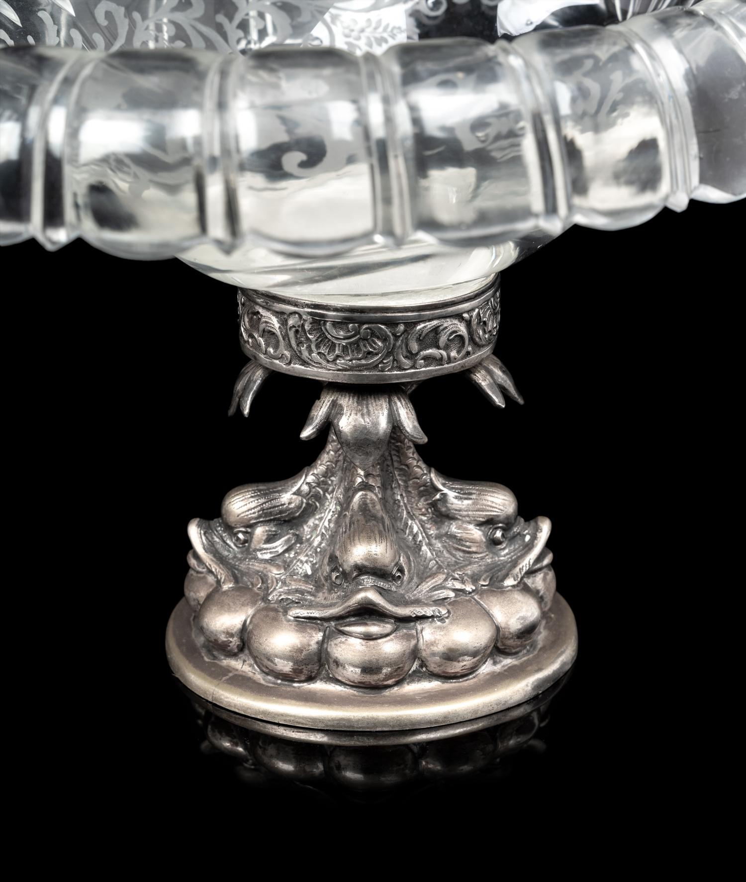 A Pair of German Silver Mounted Glass Bowls