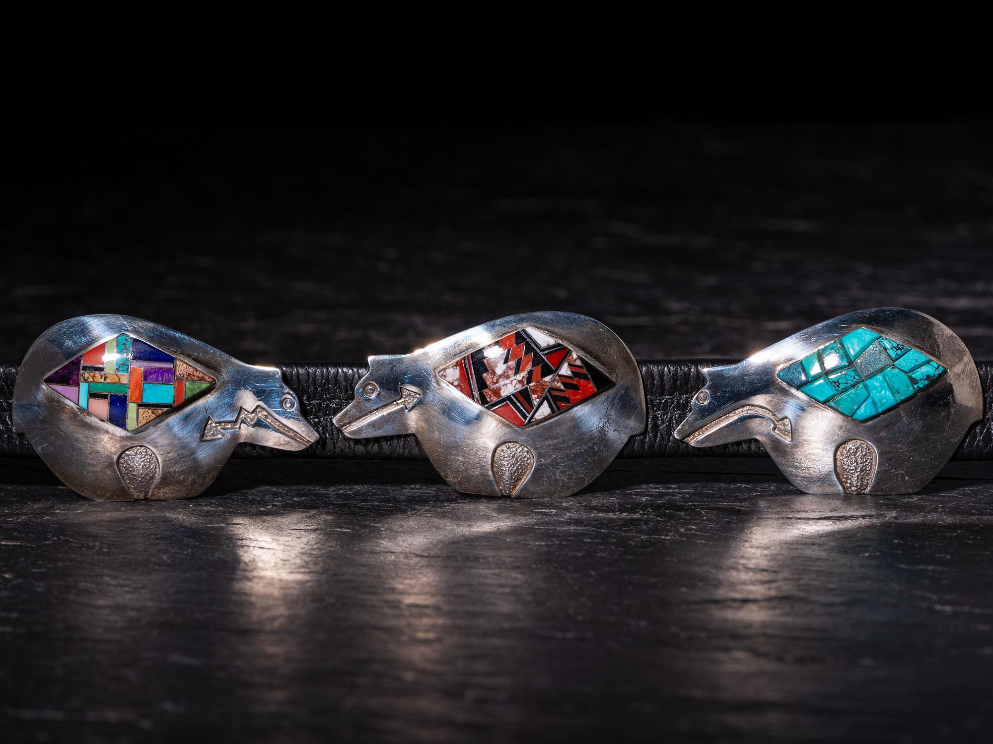 Silver Bear with Heartline Concha Belt