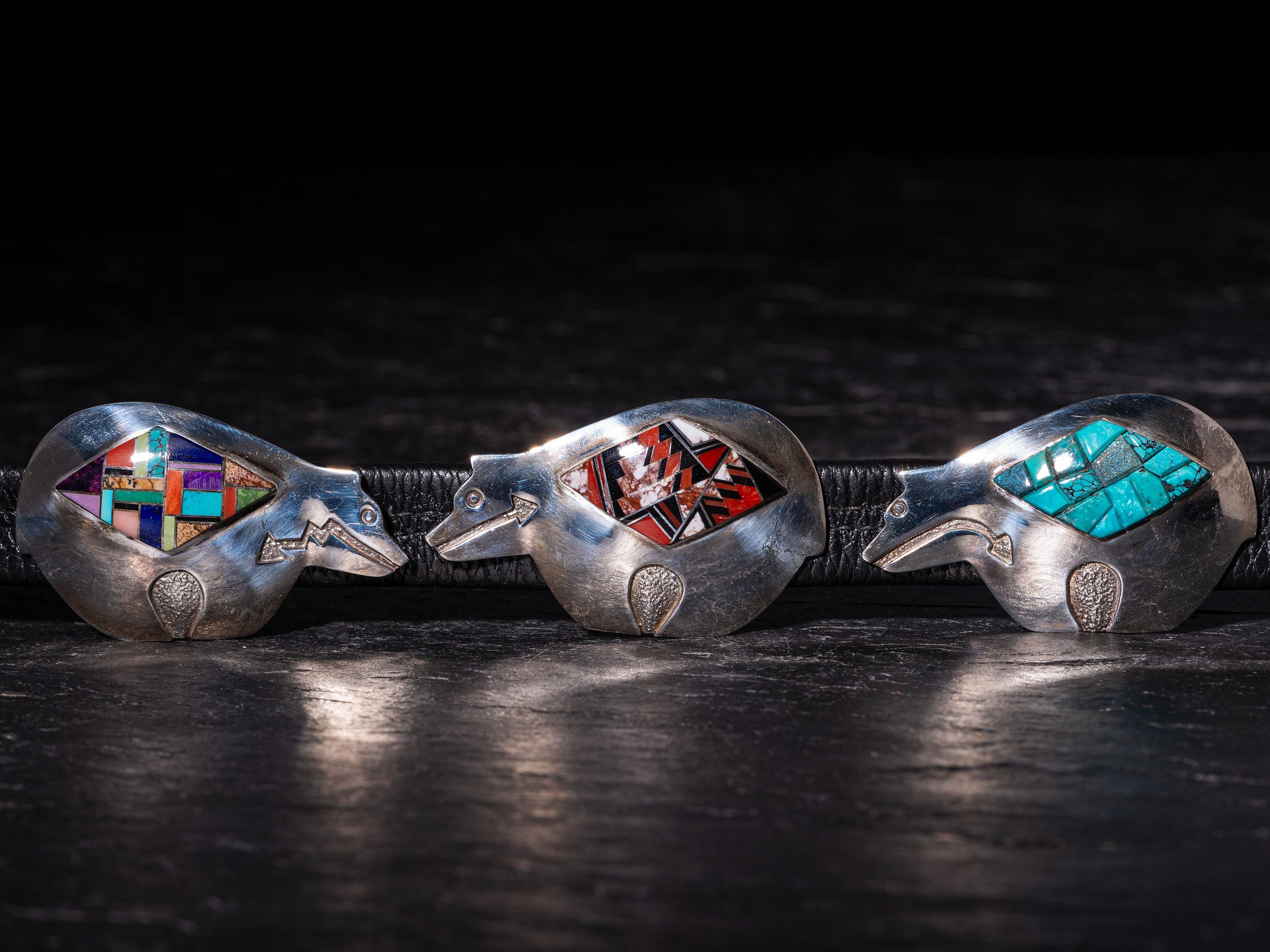 Silver Bear with Heartline Concha Belt