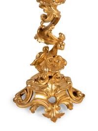 A Pair of Louis XV Style Gilt Bronze Six-Light Candelabra