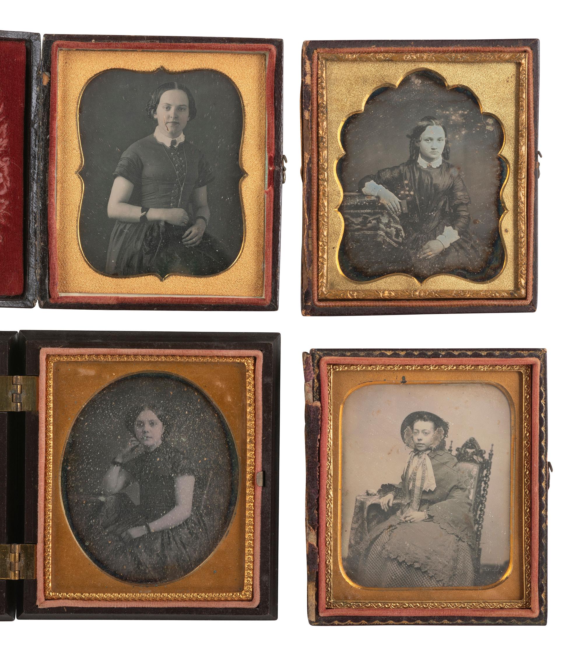 [EARLY PHOTOGRAPHY]. 20 sixth plate daguerreotypes of adolescent and teenage girls.