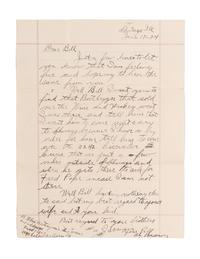 CAPONE, Alphonse ("Al") (1899-1947). Autograph letter signed (as "Al Brown"), to Bill [Sells]. Chicago, IL, 14 June 1924.