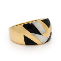 Asch Grossbardt, Onyx, Mother-of-Pearl, and Yellow Gold Ring