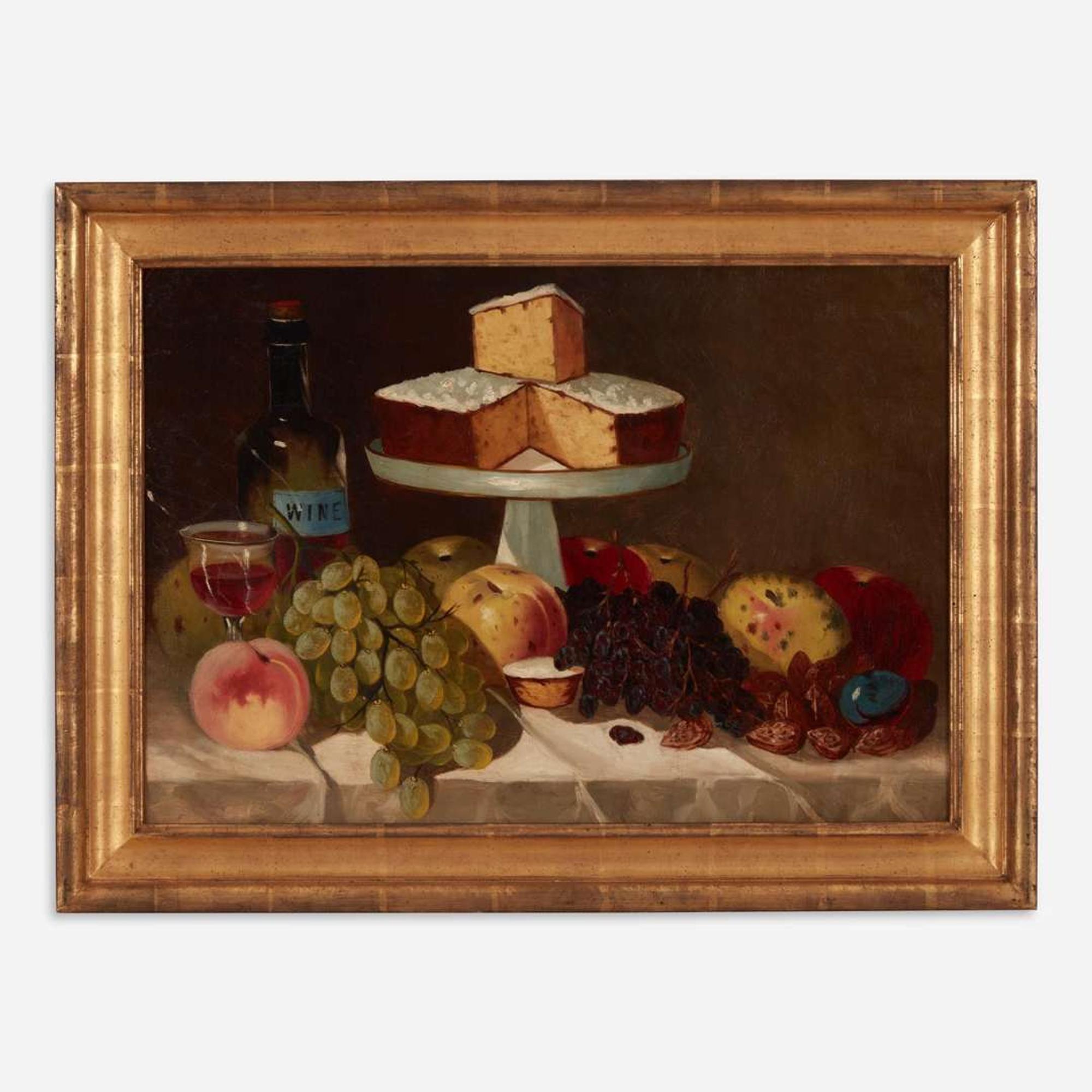 American School (19th Century) Still Life with Basket of Strawberries;; together with a companion