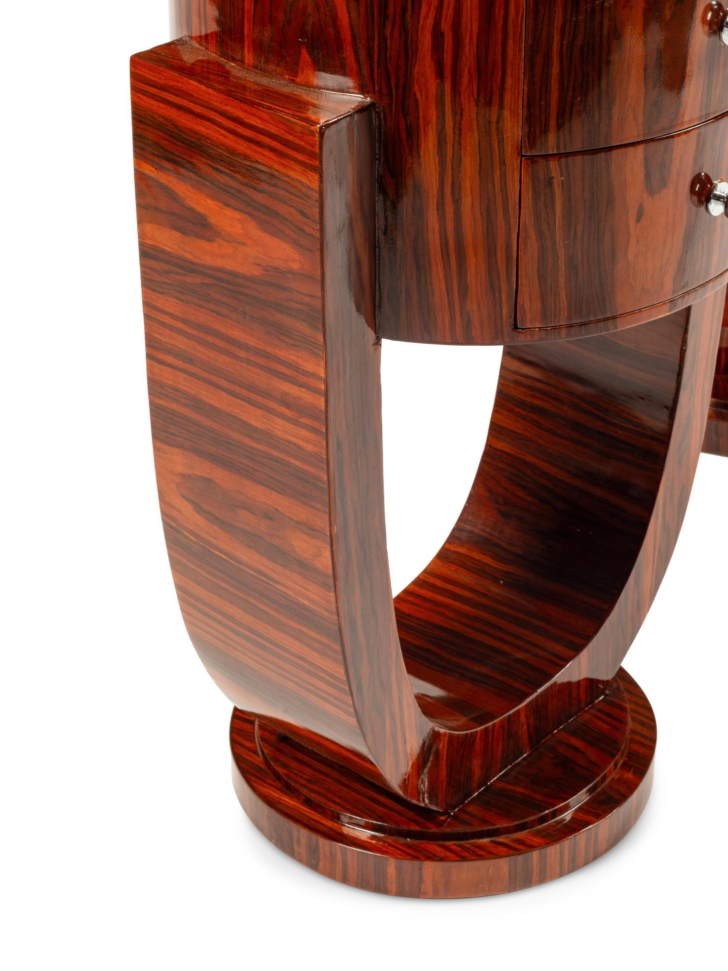 A Pair of Continental Rosewood Veneered Side Tables