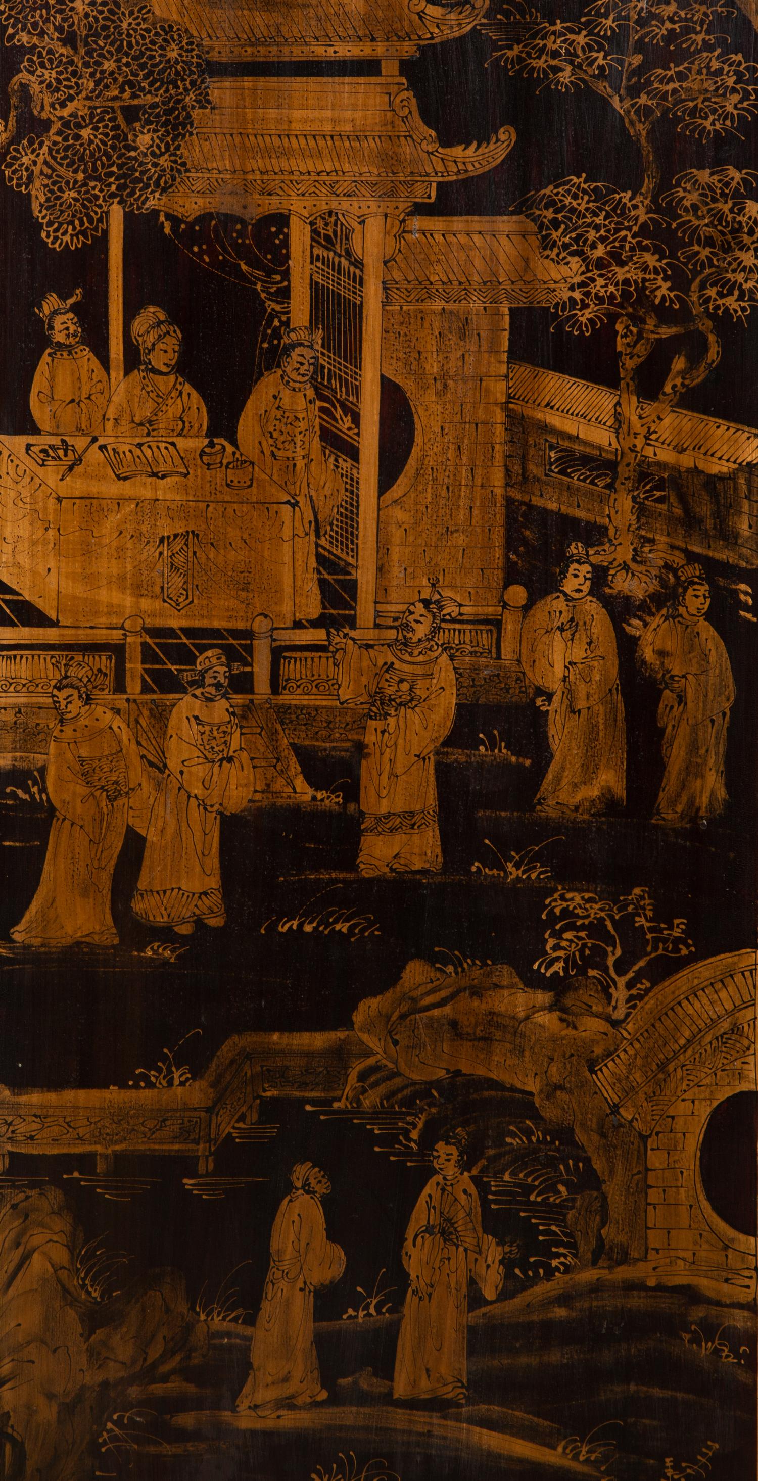 A Chinese Black Lacquer and Parcel Gilt Cabinet