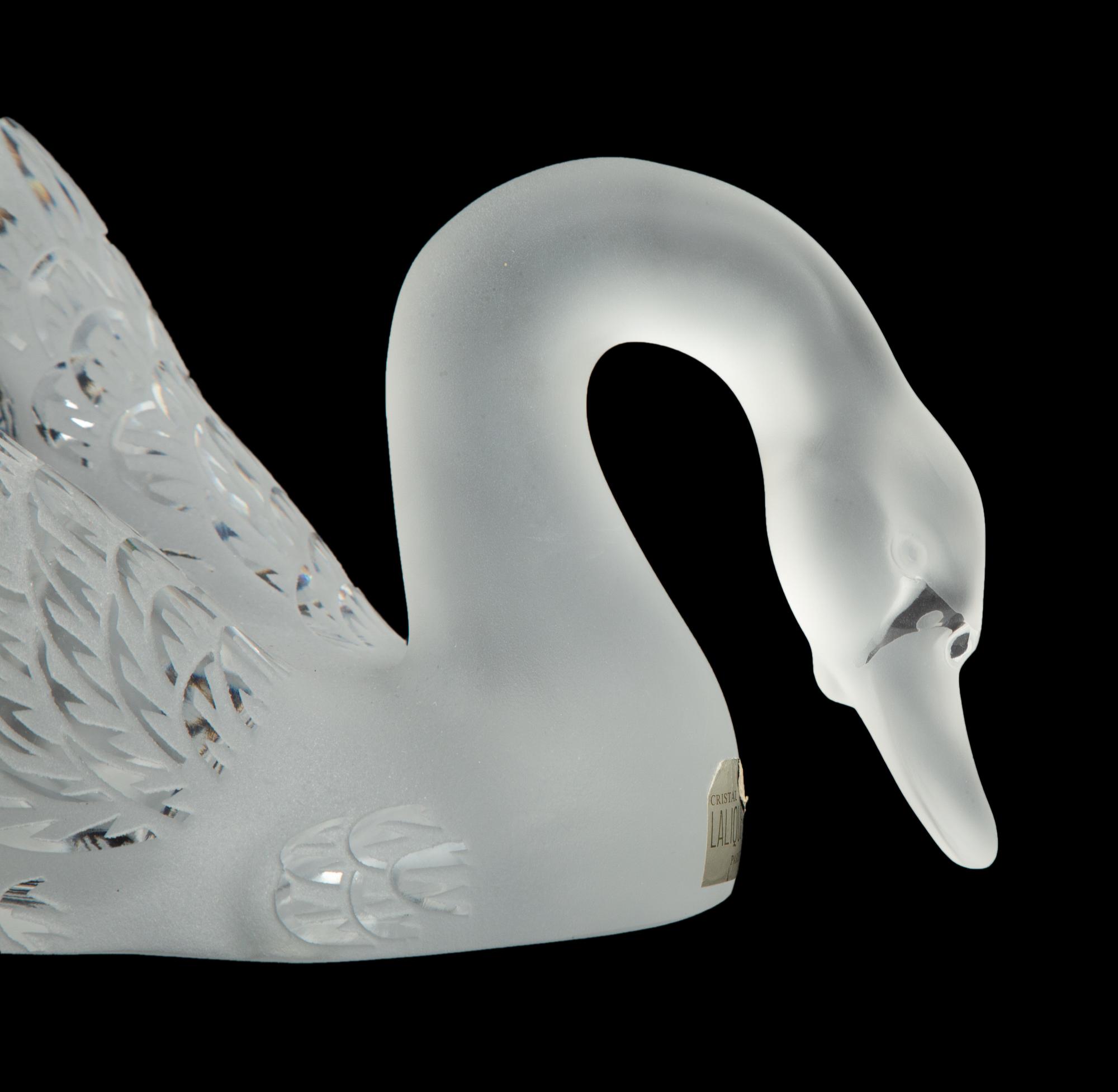 Two Lalique Cygnes Figural Centerpieces