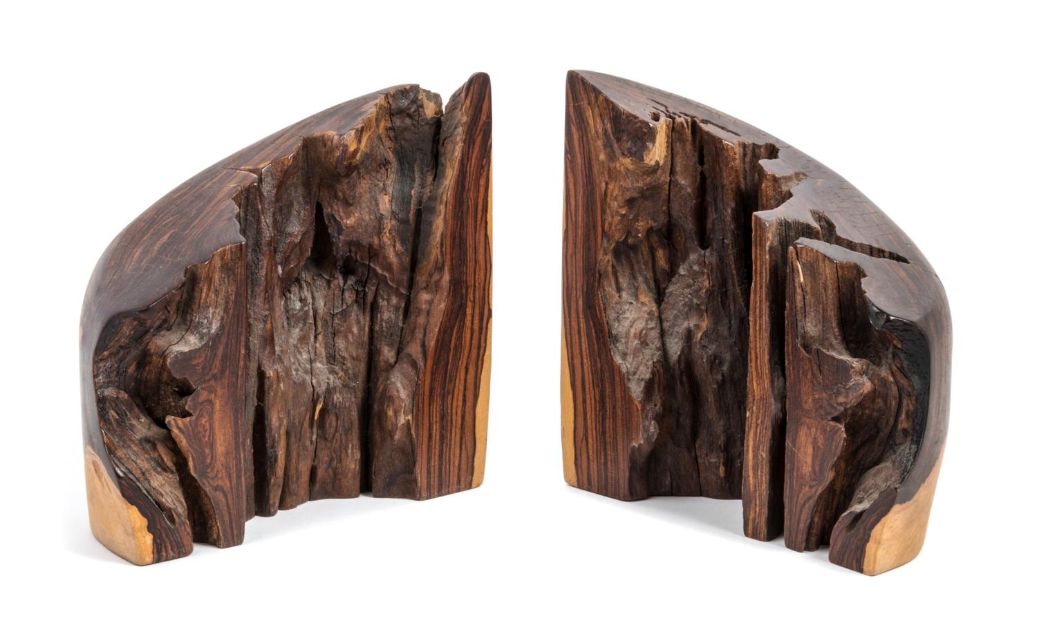 Don S. Shoemaker, (American/Mexican, 1920-1990), a pair of Cocobolo wood bookends