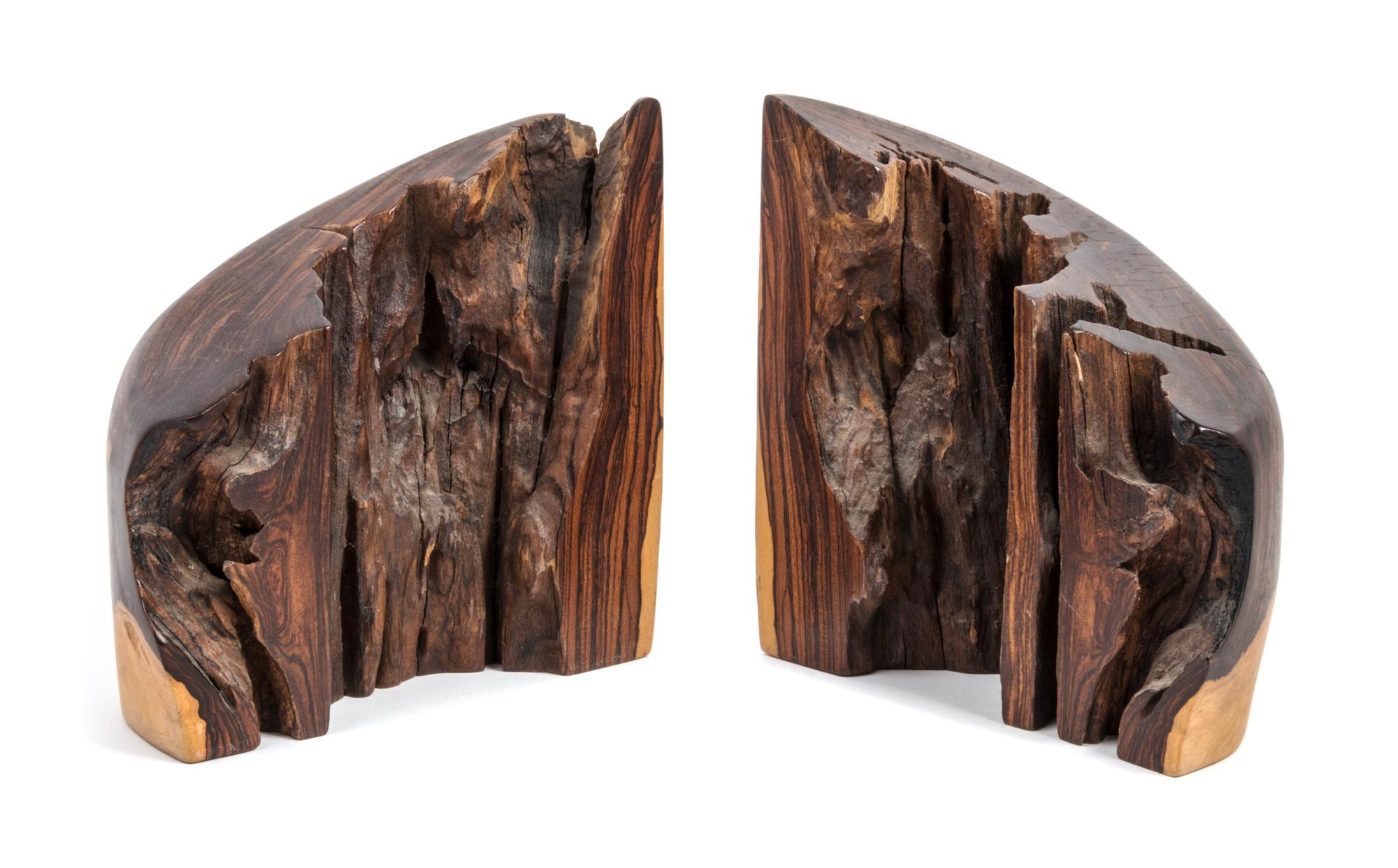 Don S. Shoemaker, (American/Mexican, 1920-1990), a pair of Cocobolo wood bookends