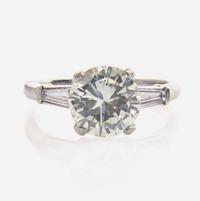 A Platinum and Diamond Ring 1.84 Carat Round Brilliant-Cut Diamond, GIA Certified