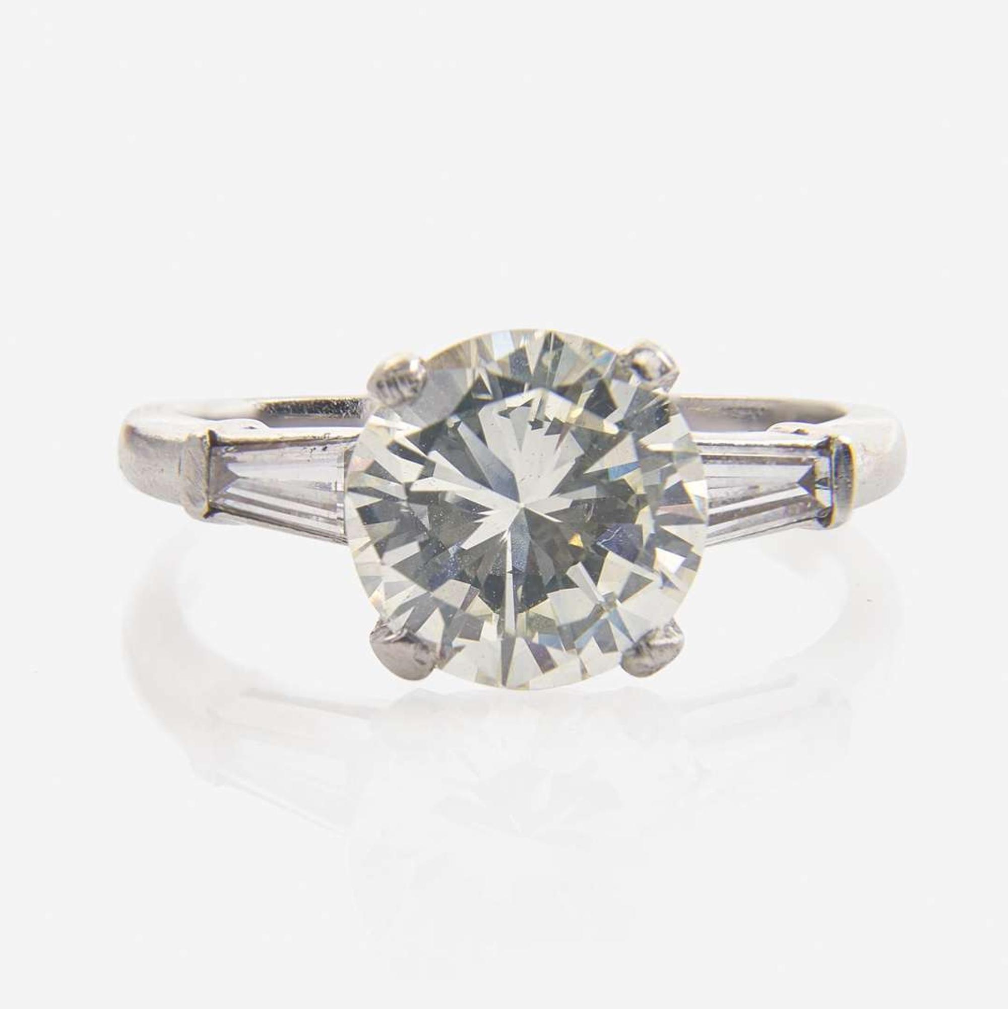 A Platinum and Diamond Ring 1.84 Carat Round Brilliant-Cut Diamond, GIA Certified