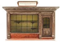 A Georgian Style Silversmith's Shop Display Height 12 x width 17 1/2 x depth 7 1/4 inches. — 20TH CENTURY